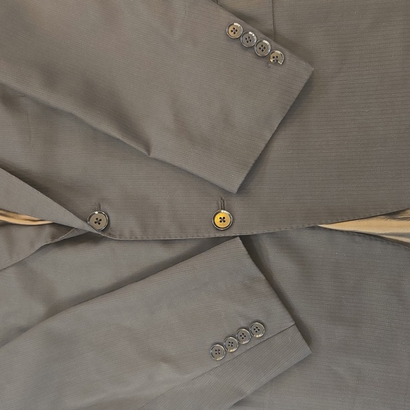 Isaia Napoli 160s Wool Solid Pin Stripe Blazer Sports Jacket Black Mens Size 42R - Picture 3 of 9